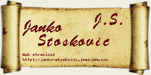 Janko Stošković vizit kartica